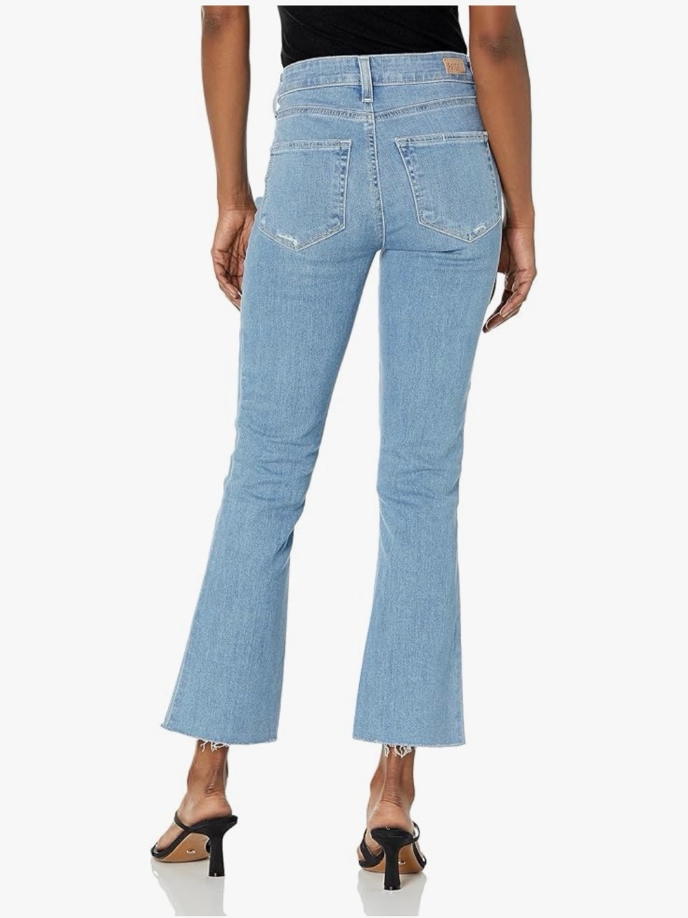PAIGE Vintage Colette Vintage High Rise Cropped Flare W/Raw Hem Light Denim 25